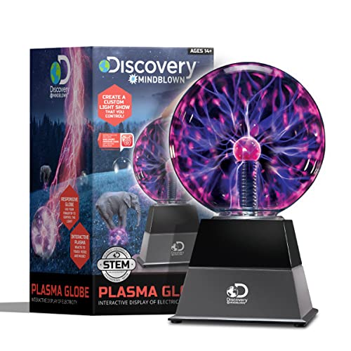Discovery™ Plasma Globe Lamp, Touch & Sound Sensitive Lightning, Interactive Electric Plasma Ball for Hands-On STEM Learning, Plug-in Bedroom & Desktop Decorative lamp - style: Black Pyramid Base