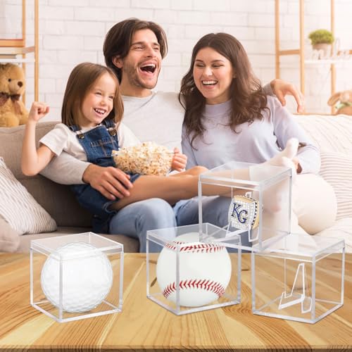 9 Pack Championship Ring Display Case Clear Acrylic Ring Case Display Box for Sports Baseball Basketball Softball Golf Single Ring Holder Stand, 2.16 Inch - size: 9 Pack