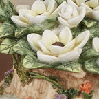 Touch of Class Dancing Hummingbirds and Magnolias Birds Table Sculpture Ivory and Green | Floral Flower Designs
