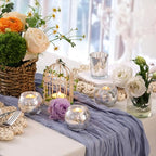 Volens Round Silver Votive Candle Holders, Mercury Glass Tealight Candle Holder Set of 12 - color: Silver