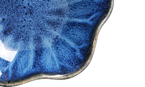 Lotus Leaf Shape Decorative Ring Tray, Small Key Bowl, Ceramic Trinket Tray Jewelry Dish Organizing Necklace Earrings, Home Decoration for Mom Best Friend Sister, Blue. - color: Blue Lotus