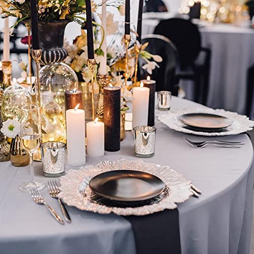 LETINE Silver Votive Candle Holders Set of 36 - Speckled Mercury Silver Glass Candle Holder Bulk - Ideal for Valentine's Day Decorations Indoor，Spring&Summer Wedding Centerpieces，Home Decor - color: Silver