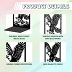 Peacoblue Metal Bookends for Shelves, Modern Decorative Heavy Duty Study Book Ends Stoppers for Office, Desk, Shelf, Room 5.3"x4.3"x7.9" Cast Iron Simple Tall Bookends 1 Pair (Eagle) - style: Eagle