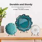 Mocoosy 4 Pack Improved Anti-Slip Plate Stands for Display, 4 Inch Plate Holder Display Stand, Picture Frame Holder Stand, Black Iron Easel Stands for Photo, Decorative Plate and Tabletop Arts - size: 4 Inch