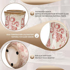LemonRoad Vintage Ceramic Flower Vase 5.7 Inch Chinoiserie Ice Cracked Glaze Porcelain Vase Rustic Ceramic Large Centerpieces for Home Table Living Room Bookshelf Office(Paisley Style) - style: Paisley Style