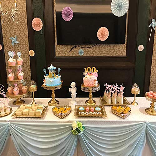 2Pcs Rectangle Iron Cupcake Serving Tray Fruit Dessert Plates for Party Anniversary Wedding Christmas Baby Shower (Gold) - color: Gold