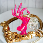 HOMEGOAL Hand Jewelry Holder, Bracelet Ring Watch Jewelry Display Holder Stand, Mannequin Hand, Polyresin, 7 Inch (Rose Red) - color: Rose Red