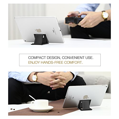 MoKo Phone/Tablet Stand, Foldable Tablet Holder Compatible with iPhone 17/17 Air/17 Pro/17 Pro Max, iPhone 16/Pro/Pro Max/Plus, iPhone 15/Pro/Pro Max/Plus, iPhone 14/Pro/Pro Max/Plus, Black - color: Black, size: Small Size