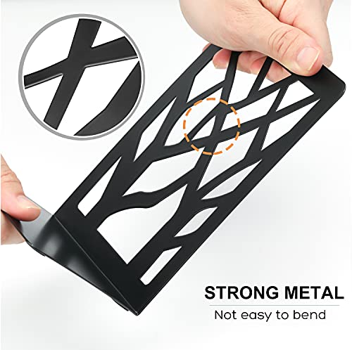 MaxGear Book Ends Tree Design Modern Bookends for Shelves, Non-Skid Bookend, Heavy Duty Metal Book Stopper for Books/CDs, Decorative Books Shelf for Home,7 x 4.7 x 3.5”, Black, 3 Pair/6 Pieces, Large - size: 3 Pairs
