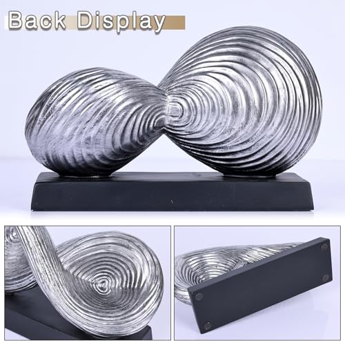 orenm Modern Infinity Loop Symbol Sculpture,Abstract Art Geometric Knot Home Decorations,Unique Shelf Decor Sculpture for Desk Paperweights,Entryway Table,Living, Coffee Table Decor (Silver) - color: Silver
