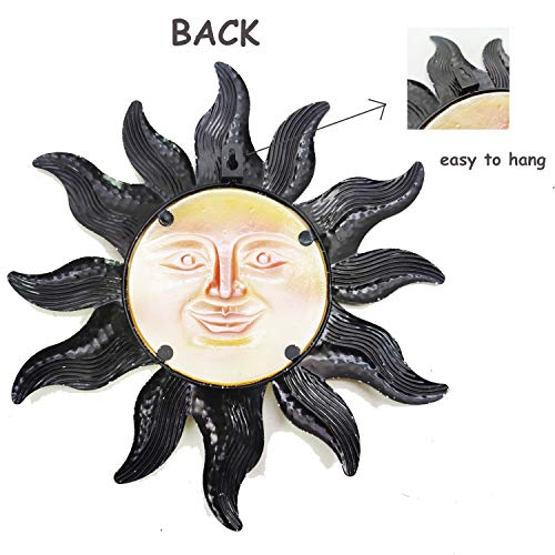 JOYBee Metal Sun Face Wall Art Decor-Sunface all Decor-Home Decor Artistic Sun Face Metal Wall Sculpture for Indoors or Outdoors Kitchen Farmhouse patio porch (13.25 * 12.5inch) - color: Color sun