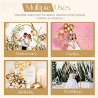 Arch Backdrop Stand and Cover Set 7.2FT - Rose Gold Wedding Arch Frame With Water Weights & Carry Bag - Spandex Fitted Luxury Balloon Arch Stand - Metal Arch Backdrop Stand For Weddings & Parties