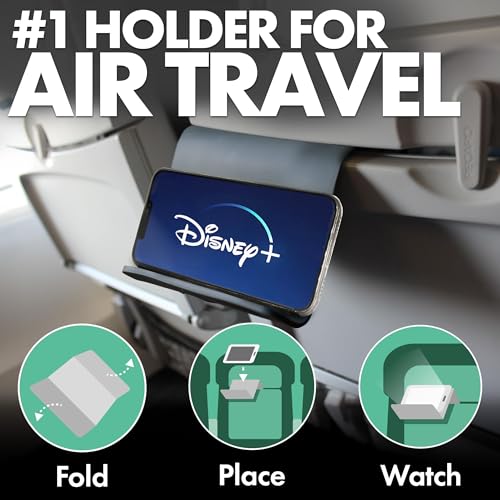 Flight Flap Airplane Phone Holder, Flexible Cell Phone Holder, Folding Cellphone Stand for Desk, Bed, Office, Treadmill - Airplane Gadgets for Long Travel Accessories - Plane Essentials (Silicone) - color: Silicone, size: Large