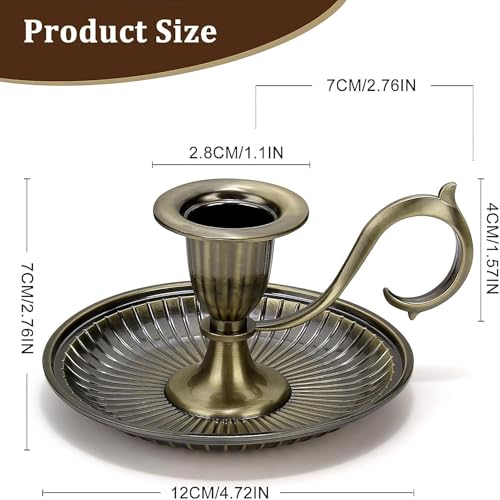 Candle Holder Candlestick Holders,2Pcs Taper Candle Holders Vintage Candlestick Holders with Handle for Party Wedding Home Decor