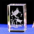 Crystal Glass Sea Turtle Figurine - 3D Laser Etched Ornament, Sculpture, and Statue - Animal Crystal Glass Cube Engraving With Gift Box (30x30x40mm) - size: 30x30x40mm