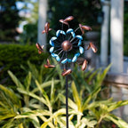Wind Spinner Outdoor, Wind Sculpture Spinner with Metal Stake, Yard Art Decor for Patio, Lawn & Garden 13 * 57 inches - size: 13‘’Blue Copper
