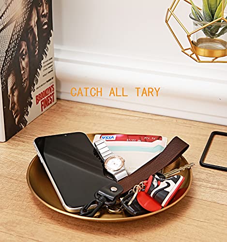 Key Bowl and Keychain Set - Decorative Bowl and Tray for Entryway Table, Jewelry Dish, Perfume Holder, Wallet Tray