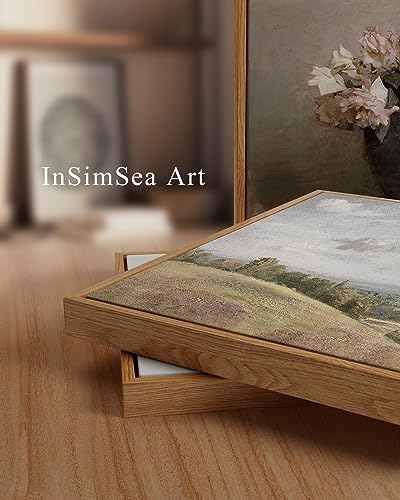 InSimSea Framed Canvas Wall Art Vintage Decor, Retro Floral Rustic Decorations for Living Room, Farmhouse Wall Decor for Living Room Bedroom, 24"x36" - color: Roses in Vase, size: 36"L x 24"W