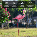 35" Flamingo Garden Statues & Sculptures, Metal Birds Yard Art Outdoor Statue, Large Pink Flamingo Lawn Ornaments for Home, Patio, Backyard Decor - size: 35Inch