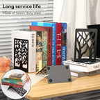 20 Pieces Book Ends for Shelves Heavy Duty Bookends Non-Skid Metal Book Holders Black Tree Design Modern Bookends for Shelves Office Home Decorative Book Stopper for Books CD(10 Pair)