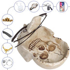 READAEER Skull Glasses Stand Holder, Creative Eyeglasses Holder, Sunglasses Spectacle Display Rack, Key Holder Resin Sculptures for Entryway, Home, Office, Desk, Nightstand (White) - color: White
