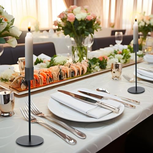 Black Candlestick Holders Bulk for Taper Candles Decorative Metal Candelabra Candle Holders Fit 0.8 Inch Diameter Candles Gold Taper Candle Stands for Wedding Home Party Table Decor (Set of 27) - color: Black, size: 27 pieces
