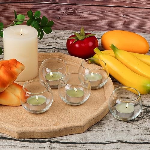 PINIWON 12pcs Clear Glass Tealight Candle Holder, Round Votive Candle Holders, Small Bowl Candle Holder Bulk for Wedding Table Centerpieces Home Decor - size: Small
