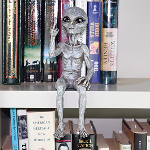 John Bernard & Company Rude Alien Statue “Flipping The Bird” 10″ H Shelf Sitter Extraterrestrial Figurine Funny Home or Garden Decoration (Alien Gray)… - color: Alien Gray
