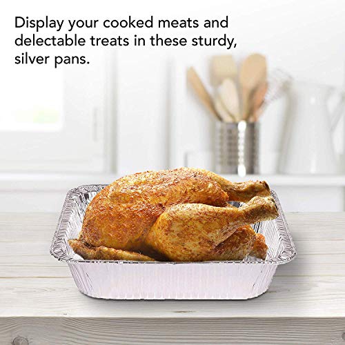 Aluminum 9x13 Disposable Foil (25 Pack) – Half Size Deep Steam Table for Cooking, Heating, Storing, Prepping Food, Stock Your Home - size: 25 Pack