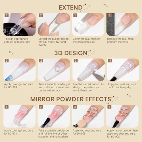 2PCS Clear 3D Sculpting Gel Non-Stick Hand Solid Builder 3D Nail Gel Art with Silicone Pen for 3D Modeling Nail Art Home Manicure DIY for Women - color: Clear&Clear