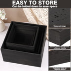 6 Pack Wood Cake Cupcake Stand Buffet Risers, Wooden Display Stand Wood Display Riser, Square Food Display Risers for Party Wedding Birthday Home (6" 7" 8" 9" 10" 11") - color: Black 6pcs (6" 7" 8" 9" 10" 11")