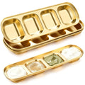 Teenyyou 4 Pcs DIY Esthetician Bowls Face Mask Tray Esthetician Supplies Stainless Steel Compartment Serving Tray Women Skincare Products for Spa Salon Aesthetician Beauty, Nail Art(Gold,Large) - color: Gold, size: Large