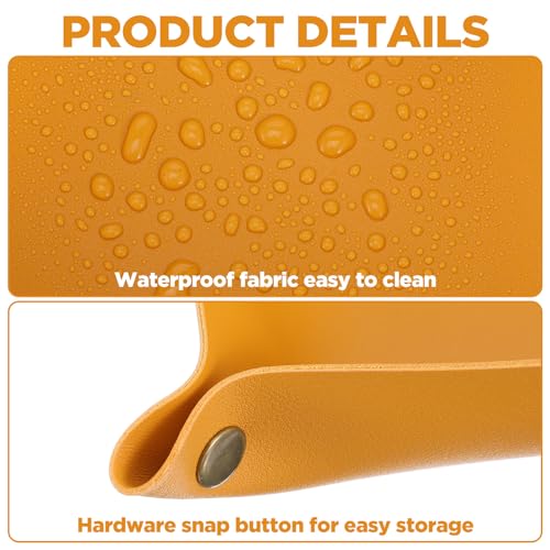 12 Pcs PU Leather Valet Tray, Foldable Catchall Organizer with Snap Buttons, Double Sided Key Tray for Entryway, Desk, Travel, Phone, Keys, Jewelry - 12 Colors - size: Medium