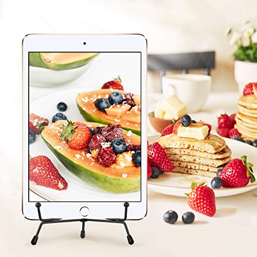 Mocoosy 4 Pack Improved Anti-Slip Plate Stands for Display, 6 Inch Plate Holder Display Stand, Picture Frame Holder Stand, Black Iron Easel Stands for Photo, Decorative Plate and Tabletop Arts - size: 6 Inch