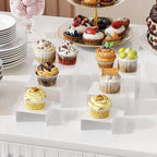 Gonice Metal Display Riser, 2 Sets Gold Display Stands for Dessert, Cupcake and Funko Pop Figures - color: white