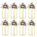 23.6inch 8 pcs Column Vases Gold Centerpieces for Table Metal Flower Stand Wedding Centerpieces Party - size: 23.62 Inches - 8 pcs