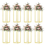 23.6inch 8 pcs Column Vases Gold Centerpieces for Table Metal Flower Stand Wedding Centerpieces Party - size: 23.62 Inches - 8 pcs
