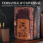 Owl Gifts for Women Men, Owl Bookends, Heavy Duty Wooden Book Ends for Shelves Decorative(1 Pair, 4.72x6.69 Inches)