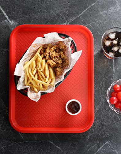 New Star Foodservice Fast Food Tray, Set of 12 (Red, 10 by 14 Inch) - color: Red, size: 10 by 14-Inch