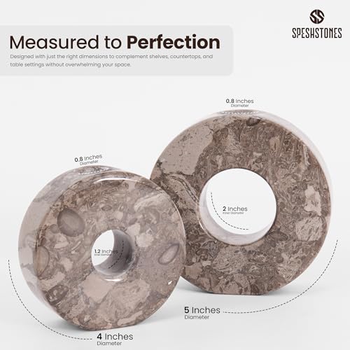 Marble Candle Holder Set of 2 Handmade Candlestick Holders for Taper Candles, Stone Candle Holders for Candlesticks, Centerpieces for Tables & Entryway Table Decor, Candle Stick Holders - color: Oceanic