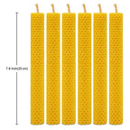 DEYBBY Handmade Beeswax Taper Candles, Dripless Wax Candles, Hand-Rolled Honeycomb Candles for Dinner Party, Set of 6 Flat Top（Brown Raw） - color: Brown Raw, size: 6 Pack