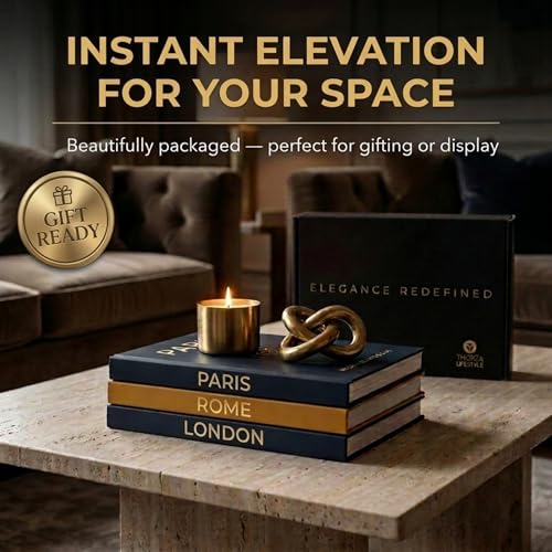 Decorative Coffee Table Books Set of 3 – Faux Books for Home Decor, Bookshelf Styling, Entry Table Decor (Paris, Rome, London) – THORZA