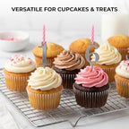 20 PCS (2 Sets) Reusable Number Candle Holder Set for Birthday Cakes - Metal Number Candle Holders Stand - Silver Cake Topper Decorations