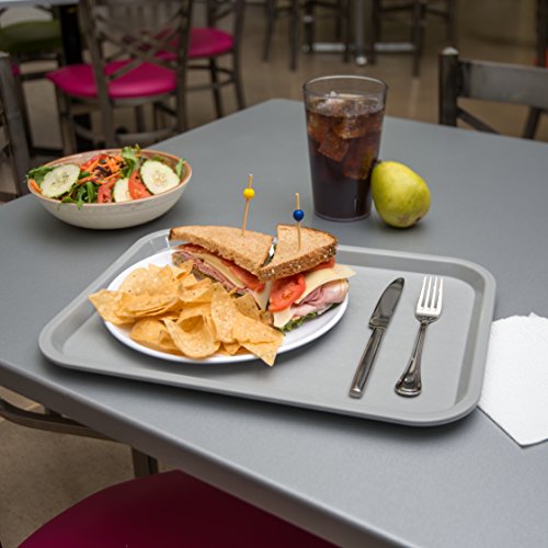 Carlisle FoodService Products CT121623 Café Standard Cafeteria / Fast Food Tray, 12" x 16", Gray - color: Gray