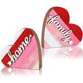 Jetec 2 Pcs Rustic Wooden Heart Table Decor, Daisy Farmhouse Home Decor, Bless This Home & Be Kind Sign for Living Room, Dining Room, Shelf & Mantel, Ideal Housewarming & Birthday Gift(Sweet Style) - style: Sweet Style