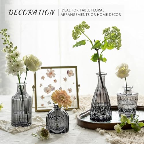 SUPMIND Bud Vase Set of 12, Black Bud Vases in Bulk, Small Flower Vases for Centerpieces, Mini Vintage Vase for Rustic Wedding, Home,Table Decoration - color: Black, size: 12Pcs