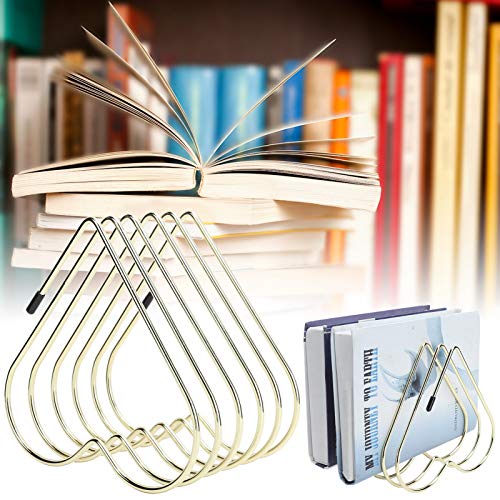 Desk Book Storage Rack Telescopic Files Stand Organizer Craft Supplies Decoration for Desktop Office Study Rooms (Gold) - color: Gold