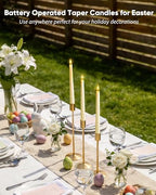 Homemory 6 Pcs Waxy Flameless Taper Candles with Remote, Flickering Battery Operated Candlesticks, Led Fake Candles Tall Candle for Home, Wedding, Party, Ivory, 9.6 inches - style: Classic - Ivory 9.6"
