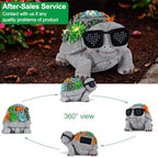 Unique Solar Garden Turtle Statue with I Love You LED Sunglasses and Succulent LED Lights, Lawn Decor Tortoise Figurine for Patio, Balcony Yard Ornament for Mom, Women & Grandma - style: Turtle