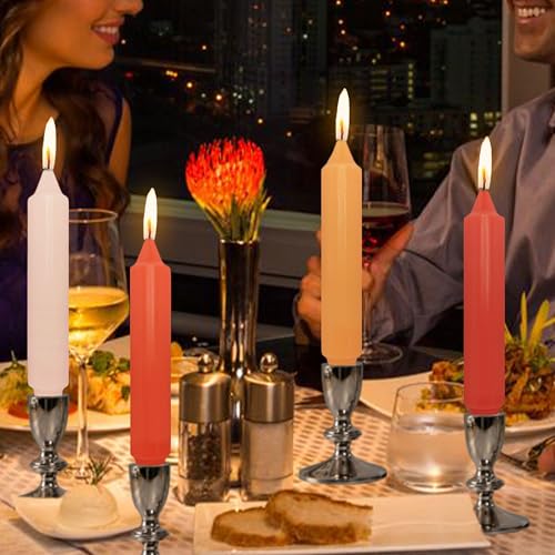 NJAO HOO Fall Short Taper Candle Orange 7 Inch Candlesticks Unscented Dripless Gradient Colored Tapered Candle Set for Home Dinner Party Halloween Decor, 4 Pack - color: Orange Gradient, size: 7 In